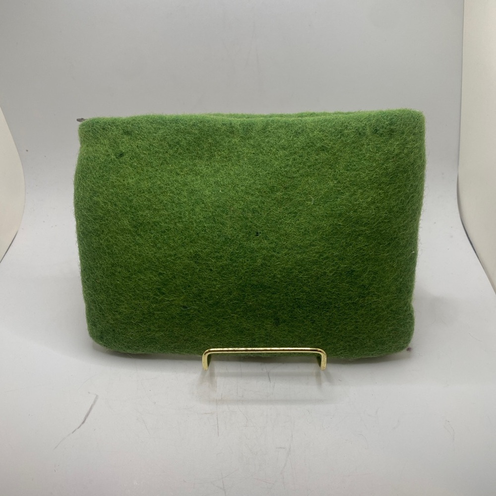 Rising Tide clutch bag handmade, felted wool pouch featuring a floral design - Picture 2 of 10